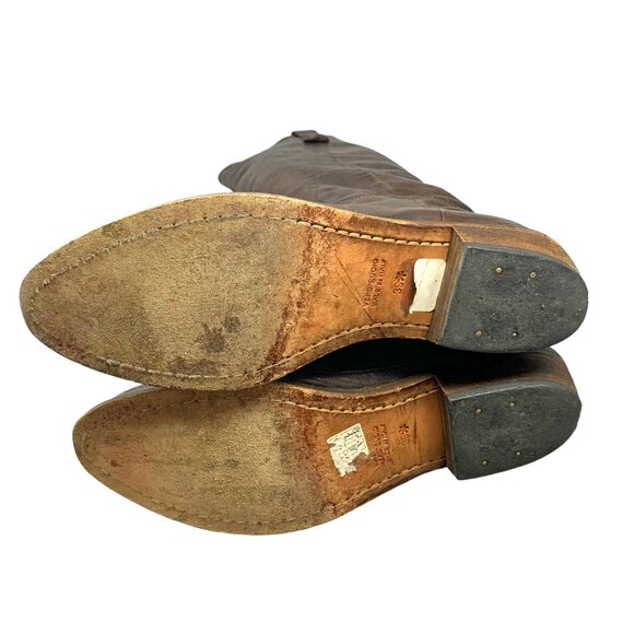 Fatte A Mano per King Brown Leather‎ Tall Riding Boots - Picture 11 of 13